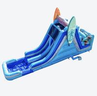 Toboggan aquatique gonflable double piste de 18 pieds, coloris Good Vibes Magenta, qualité commerciale pour activités de plein air