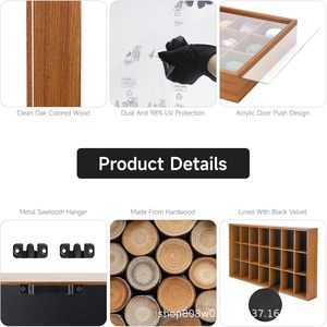 Étagère de présentation en bois pour collection, 3 niveaux, 18 compartiments, pour poupées vinyles, figurines, boîte de rangement, fixation murale - Product Image 4