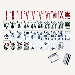 <span class=keywords><strong>Jeu</strong></span> de Mahjong Américain en Acrylique <span class=keywords><strong>Blanc</strong></span> Thème Ville de Noël, Personnalisable avec Gravure, Cadeau de Noël, de Nouvel An, de Ski, de Plage ou de Golf, inspiré de New York et de Londres - Product Image 6