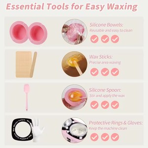 Chauffe-cire double pot pour paraffine avec écran LED, température réglable pour l'épilation, idéal pour salons de beauté et usage domestique - Product Image 4