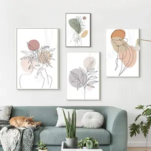 Pintura a óleo para decoração de casa, desenho abstrato moderno e personalizado, arte em parede, impressão digital em tela, flores, casa, hotel, café, escritório