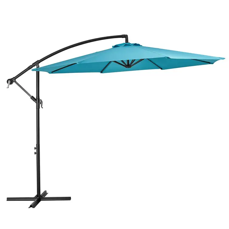 야외 정원 차양 3m 빅 사이즈 블랙 폴리에스터 접이식 카페 데크 레스토랑 캔틸레버 우산 바나나 파티오 우산