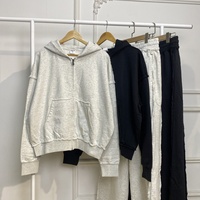 Sweat à capuche oversize en coton uni avec logo personnalisé, style vintage, en tissu French Terry, fermeture éclair, pour hommes, tendance Hip Hop