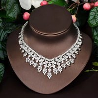HIBRIDE classique Dubai ensembles de bijoux de mariée pour les femmes complet Micro pavé collier boucle d'oreille anneau Bracelet bijoux accessoires N-1623