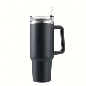 Mug de voyage personnalisé sans BPA, en acier inoxydable, isotherme, 40 oz, avec poignée et couvercle à paille - Product Image 2