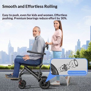 Fabricants de fauteuils roulants, vente en gros, mobilier d'hôpital et de <span class=keywords><strong>maison</strong></span>, fauteuil roulant manuel pliable en acier - Product Image 3