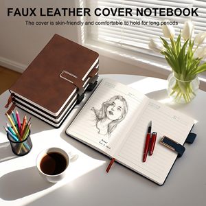 Wholesale Premium Business Office A5 Soft Leather <b>Cover</b> Notebook With Custom LOGO - Product Image 5