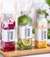 Bouteilles en verre transparentes de grande capacité pour lait, boissons, café, jus, bouteilles de stockage rechargeables, personnalisables, vente en gros