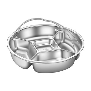Plateau de cuisson vapeur en acier inoxydable 316L avec poignées, assiette de portionnement pour la perte de poids, pour cuisiner plusieurs aliments en une seule cuisson vapeur - Product Image 5