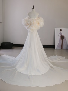 MQD06520 Mermaid Sleeveless 3d Flower <strong>Wedding</strong> Dress with Flowers <strong>Capes</strong> - Product Image 2