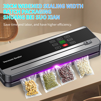Scelleuse sous vide rechargeable entièrement automatique, aspiration puissante, coupe-sac intégré, faible bruit, scelleuse d'emballage avec modes sec et humide