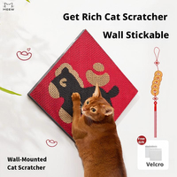 Grattoir pour chat en forme de diamant pour le Nouvel An, à fixer au mur, en pâte de bois 100% de qualité FDA, avec coussin ondulé