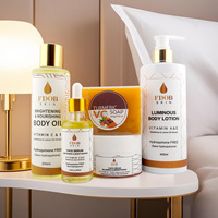 Ensemble de cinq produits de soin de la peau à la vitamine C naturelle et biologique, au glutathion, pour éclaircir et lutter contre le vieillissement, marque privée