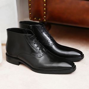 Zapatos Formales de Trabajo para Hombre, de Cuero Genuino, de Alta Calidad, con Cordones Cuadrados, Antideslizantes y Transpirables, Estilo Bullock, 2025 - Product Image 1