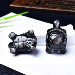 Toptan doğal moda kristal kaplumbağa cilalı hayvan baskı oyma süs iş hediyeler - Product Image 3