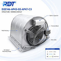 Ventilador Centrífugo de Alto Flujo de Aire D2E146-AP43-02, Ventilador de Doble Entrada, Bajo Ruido, Solución de Refrigeración y Ventilación Industrial