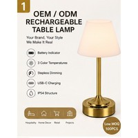 Lampe de table sans fil flexible rechargeable OEM, commande tactile réglable, gravure de logo personnalisée, batterie haute capacité pour la vente en gros