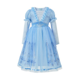 Conjunto de Disfraz de Princesa Azul de Tul de Manga Larga para Niños, Precio al por Mayor, para Festivales, Minoristas, Fiestas y Suministros para Días Festivos - Product Image 2