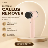 Nouvelle Lime à Pieds Électrique Rechargeable pour Pédicure, Éliminateur de Callosités Portable, Lime à Pieds avec 60 Lames de Papier de Verre, Râpe à Pieds en Plastique Tendance