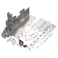 Supports d'angle en acier en forme de L et de T avec finition argentée, boulon de 15 mm, rivet de 3 mm, épaisseur de 0,125 po