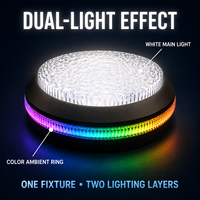 Plafonnier LED RGB à double effet lumineux, lampe ronde moderne à montage en surface, éclairage intérieur pour chambre à coucher, cuisine, décoration de la maison