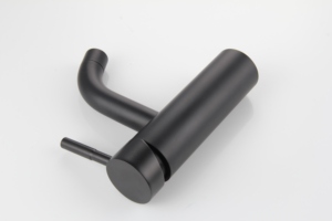 Modern Stainless Steel Deck Mounted Single Handle Black Basin Faucet