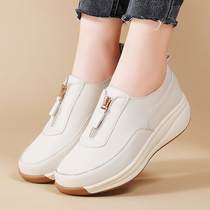 Nouveau de haute qualité 2025 moyen âge dames chaussures semelle épaisse fermeture éclair sans lacet mode femmes marche Sneaker USA Offre Spéciale modèles <span class=keywords><strong>marque</strong></span> - Product Image 5