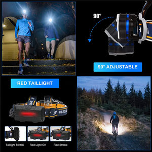 <span class=keywords><strong>Linterna</strong></span> Frontal LED <span class=keywords><strong>de</strong></span> 7 Leds Más Vendida, <span class=keywords><strong>Linterna</strong></span> Frontal Brillante para Exteriores T6, Alimentada por Batería 18650, Recargable, 8 Modos - Product Image 4