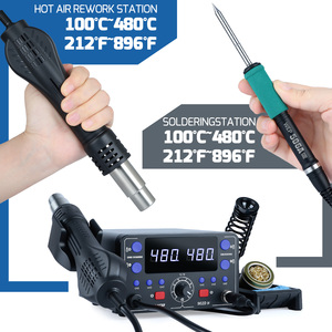 Station de Retravail WEP 902D-IV 775W avec Fer à Souder <span class=keywords><strong>T12</strong></span> et Affichage Numérique LCD Grand Format, Chauffage Rapide pour Réparation CMS 2-en-1 - Product Image 2