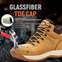 Bottes de randonnée de sécurité pour hommes en nubuck pleine fleur brun clair de haute qualité - SBP SRA, embout en fibre de verre, anti-perforation