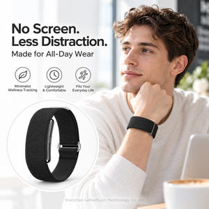 Bracelet intelligent léger HT51 sans écran, autonomie de 10 à 20 jours, bracelet en silicone tressé, suivi de bien-être pour usage quotidien - Product Image 4