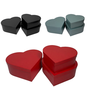 Spot (Customizable) Coated Paper Heart-Shaped Rigid <b>Boxes</b> 3-Piece Set with Recycled Materials for Valentine's Day Gift Packaging - Product Image 1
