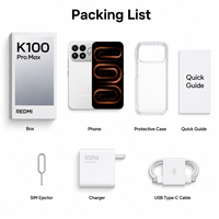REDMI K100 Pro Max Chine 5G Quad Core 6.7 Smartphone Snapdragon 8 Elite Appareil photo 200MP 9070mAh Charge rapide 100W Android