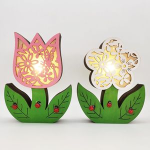 Luces Decorativas de Pared Hexagonales de Madera Hechas a Mano con Grabado, Decoración de Mariposas Pintadas, Regalo de Navidad UIONEN 1568 - Product Image 1