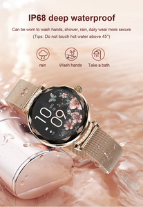 Montre connectée en acier pour femmes avec suivi <span class=keywords><strong>de</strong></span> la santé, entraînement respiratoire, réponse aux appels SOS, écran AMOLED, batterie 180 mAh, étanche IP68 et calculateur <span class=keywords><strong>de</strong></span> santé - Product Image 2