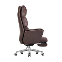 Chaise de bureau de direction haut de gamme en cuir, inclinable et réglable, ergonomique, avec base à cinq étoiles et pieds en acier inoxydable
