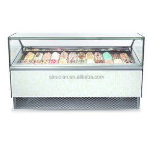 Ice Cream <strong>Display</strong> Freezer <strong>Popsicle</strong> <strong>Cases</strong> 24 Pans Italy Style Curved Back Sliding Door with - Product Image 1