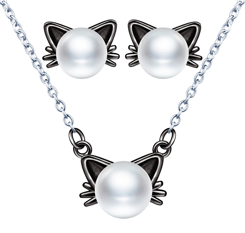 Women Pearl Earrings Necklace Fashion Jewellery