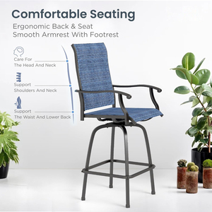 Dwoo moderno Patio jardín 3 piezas <span class=keywords><strong>Bar</strong></span> muebles conjunto ocio impermeable hierro marco <span class=keywords><strong>Bar</strong></span> sillas Mesa conjunto - Product Image 6