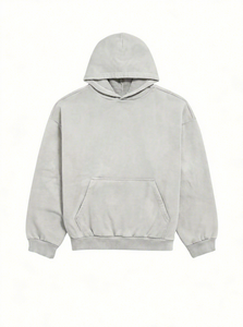 OEM ODM <b>Men's</b> Oversized Light <b>Grey</b> <b>Hoodie</b> With Neon Green Dripping Smiley Face Back Print Streetwear Pullover custom Logo - Product Image 4