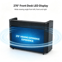 Comptoir d'accueil de bar d'hôtel créatif 2026 avec affichage LED, signalétique numérique de haute qualité aux dimensions 2560mm*960mm et 1920mm*960mm
