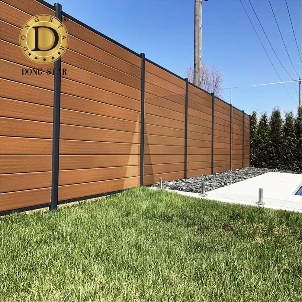 Ahşap plastik kompozit WPC çit direği paneller kapı panoları açık bahçe çit