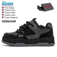 Chaussures de skate à plateforme pour hommes KS Spring, logo personnalisé OEM ODM, empeigne en daim et mesh, semelle épaisse, baskets décontractées, couleur personnalisée