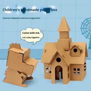 Jouets d'assemblage en carton faits main pour enfants : avion, char, voiture, sous-marin – Idéal pour la maternelle (0-24 mois) – Vente en gros - Product Image 3