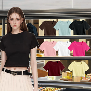 Camiseta Larga de Color con Botones, Manga Corta, Poliéster/Algodón, Corte Ajustado - Product Image 1