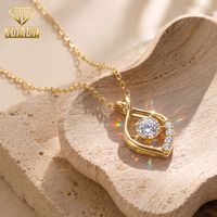 Collier Pendentif Œil Turc en Argent Sterling 925 avec Moissanite Ronde VVS D de 4 mm, Bling Bling, pour Femme, Anniversaire - Vente Flash Dropshipping