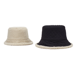 <b>Large</b> Thickened Warm Lambswool Bucket Hat Double Sides Customized Fisherman Hat for Autumn Winter - Product Image 3