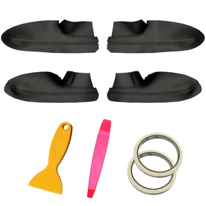 Kits d'intérieur pour Honda Accord 9ème génération 2014-2016, revêtement de panneau de porte et accoudoir en cuir microfibre noir, modification et amélioration - Product Image 1