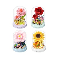Bouquet de fleurs Kit de blocs de construction bricolage fleur briques modèle Construction jouet pour toujours fleur décorée Collection avec cache-poussière