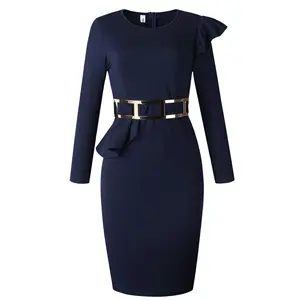 Großhandel Afrikanische Türkei Frauen Mode Langarm Elegantes Kleid Für Damen Casual Style Plus Size Kleider Tragen